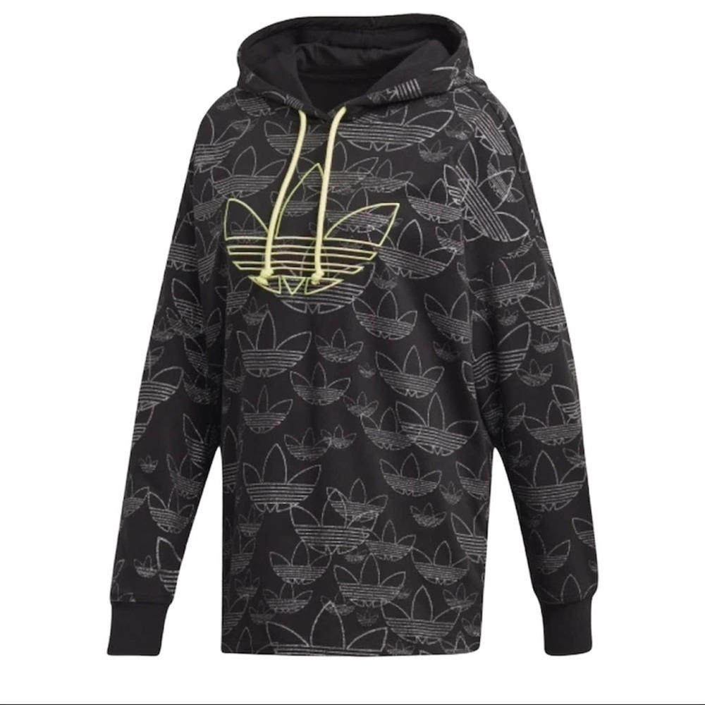 Adidas Trefoil all over print hoodie black SMall